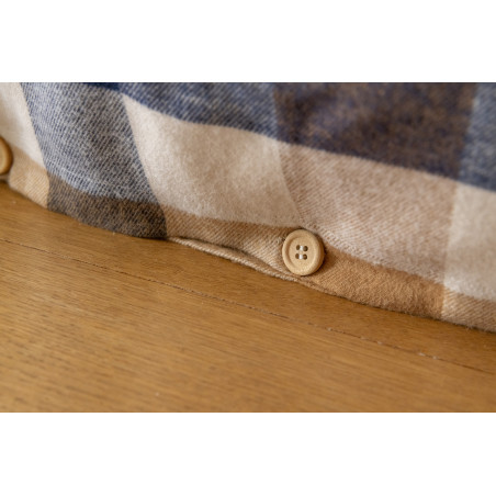 Housse de couette "Basile" toutes dimensions Flanelle de Coton tissée teinte l'Effet Papillon