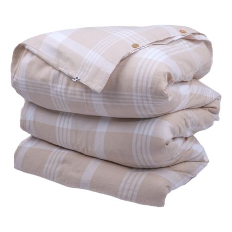 Housse de couette "Hector" toutes dimensions Flanelle de Coton tissée teinte l'Effet Papillon