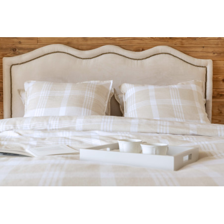 Housse de couette "Hector" toutes dimensions Flanelle de Coton tissée teinte l'Effet Papillon