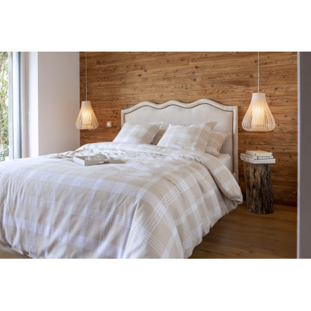 Housse de couette "Hector" toutes dimensions Flanelle de Coton tissée teinte l'Effet Papillon