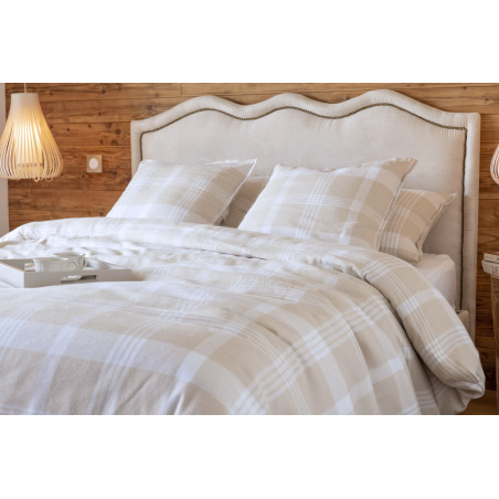 Housse de couette "Hector" toutes dimensions Flanelle de Coton tissée teinte l'Effet Papillon