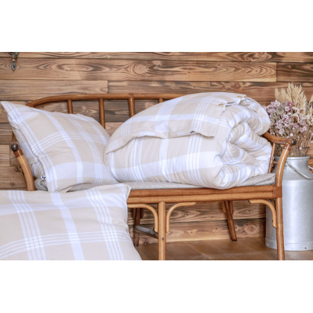 Housse de couette "Hector" toutes dimensions Flanelle de Coton tissée teinte l'Effet Papillon