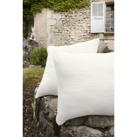 Taie d'oreiller "Ina" toutes dimensions "Quadruple Gaze de Coton" l'Effet Papillon
