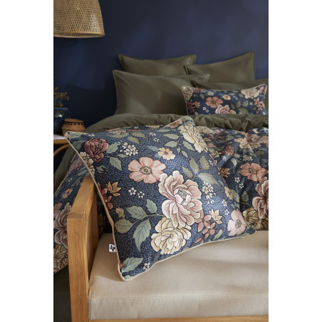 Coussin déhoussable 50 x 50 cm "Augustine" Velours imprimé l'Effet Papillon