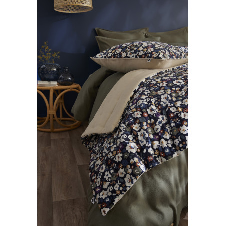 Coussin déhoussable 50 x 50 cm "Coline" Velours imprimé l'Effet Papillon