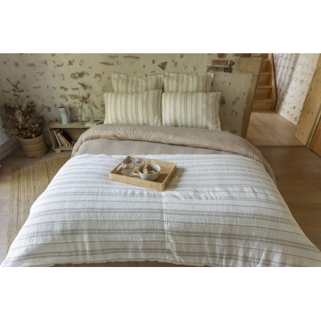 Bout de lit 90 x 220 cm "Tom" Coton texturé l'Effet papillon
