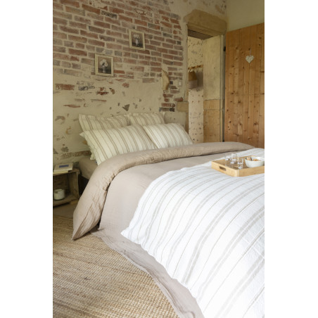 Bout de lit 90 x 220 cm "Tom" Coton texturé l'Effet papillon