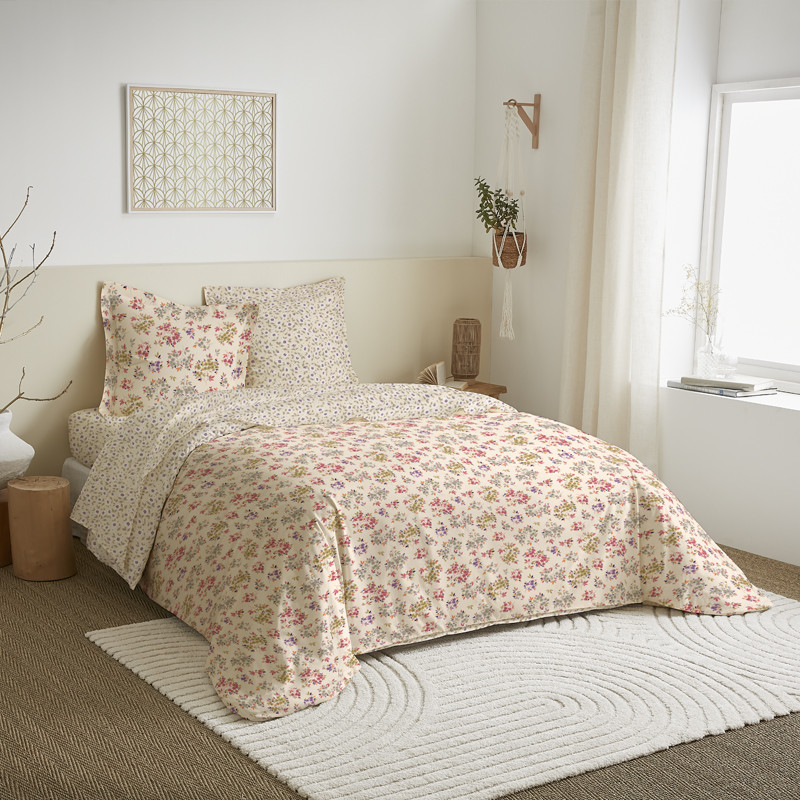 Parure de couette 3 Pièces réversible 260 x 240 cm King Size "Tanya Multicolore" Coton Pur