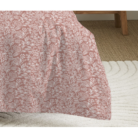 Parure de couette 3 Pièces réversible 260 x 240 cm King Size "Celeste Peche" Coton Pur