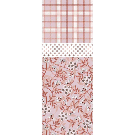 Parure de couette 4 pièces réversible 260 x 240 cm "Liberty Rose" pour lit 160 x 200 cm Coton Pur