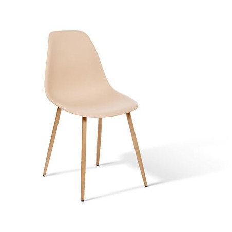 Lot de 2 chaises style scandinave "Ava" pieds métal imitation chêne Atmosphera