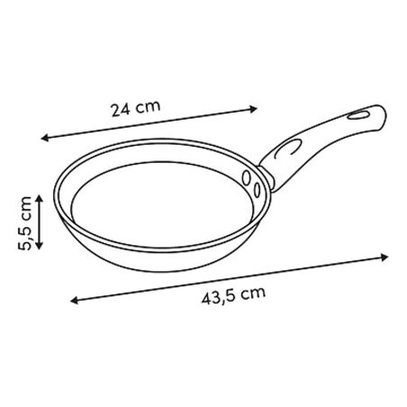 Poêle inox et aluminium "Solstice " diamètre 24 cm