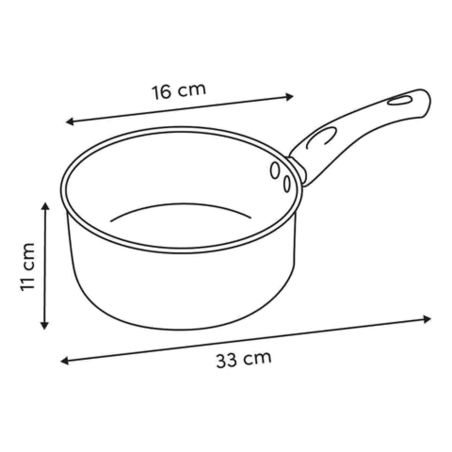 Casserole inox et aluminium "Solstice " diamètre 16 cm