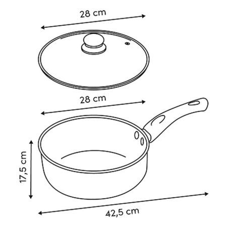 Sauteuse et son couvercle inox et aluminium "Solstice " diamètre 28 cm