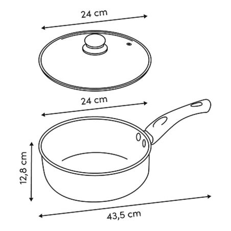 Sauteuse et son couvercle inox et aluminium "Solstice " diamètre 24 cm