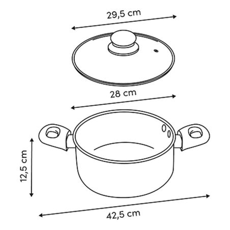 Faitout et son couvercle inox et aluminium "Solstice " diamètre 28 cm