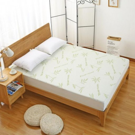 Protège matelas "Bambou" imperméable 140 x 200 cm bonnet 35 cm