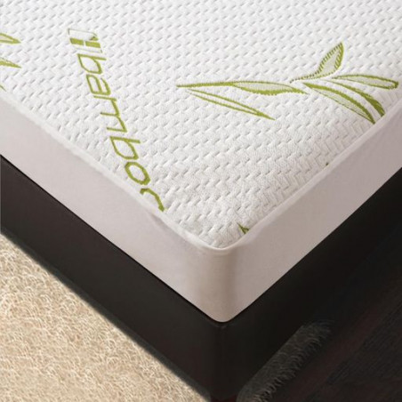Protège matelas "Bambou" imperméable 140 x 200 cm bonnet 35 cm