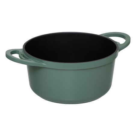 Cocotte avec panier et ustensile 24 cm fonte d'aluminium 4.5 litres Vert Olive