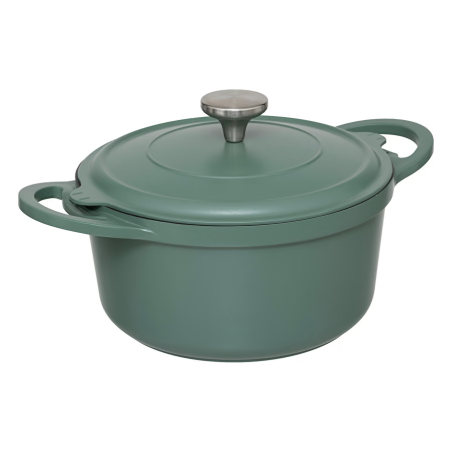 Cocotte avec panier et ustensile 24 cm fonte d'aluminium 4.5 litres Vert Olive