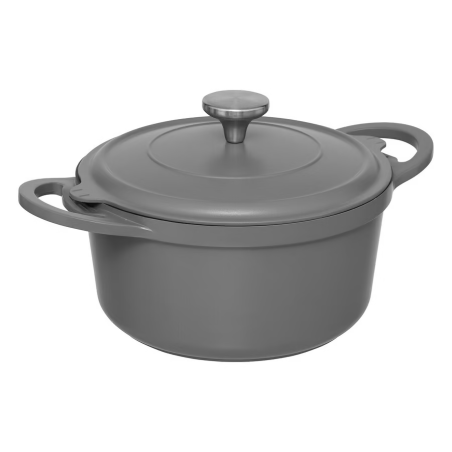 Cocotte avec panier et ustensile 24 cm fonte d'aluminium 4.5 litres Gris