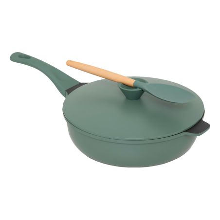Sauteuse avec panier et ustensile 28 cm fonte d'aluminium Vert Olive