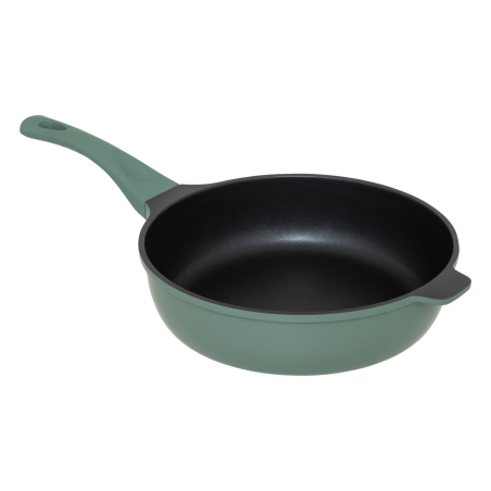 Sauteuse avec panier et ustensile 28 cm fonte d'aluminium Vert Olive