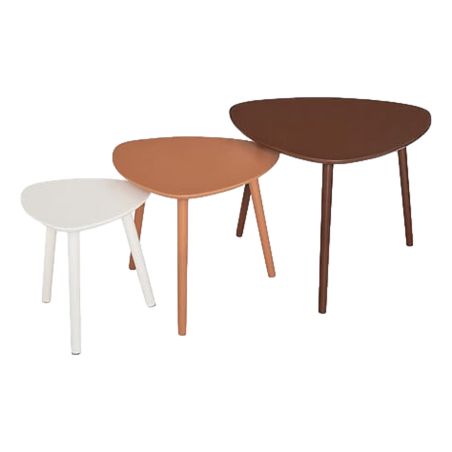 Lot de 3 tables café gigognes Miléo brun Atmosphera