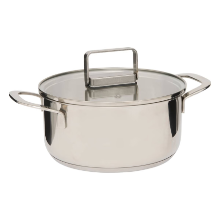 Lot de 2 Faitouts Acier inoxydable "Brillance" cuisson saine 20 cm et 24 cm
