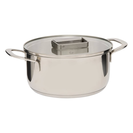 Lot de 2 Faitouts Acier inoxydable "Brillance" cuisson saine 20 cm et 24 cm