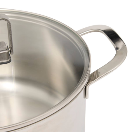 Lot de 2 Faitouts Acier inoxydable "Brillance" cuisson saine 20 cm et 24 cm