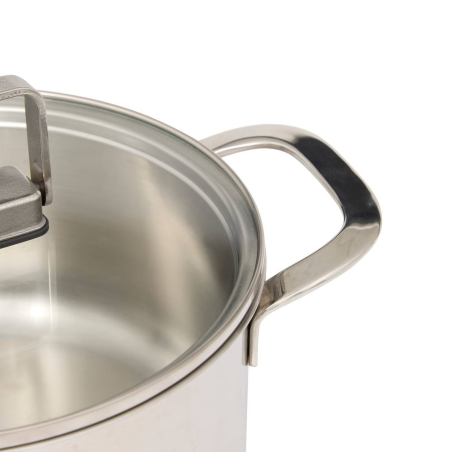 Lot de 2 Faitouts Acier inoxydable "Brillance" cuisson saine 20 cm et 24 cm