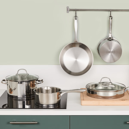 Poêle Acier inoxydable "Résilience" cuisson saine