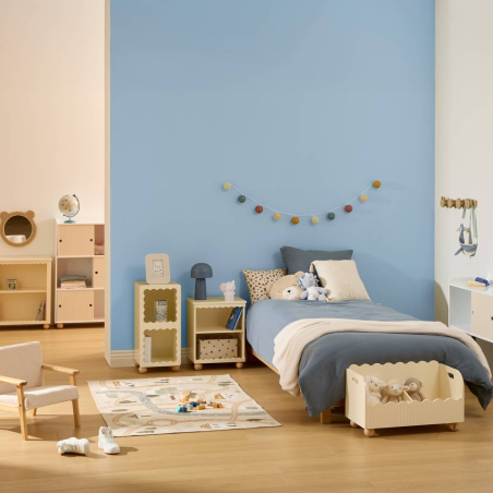 Coffre de rangement 2 compartiments "Bouli" beige Atmosphera for Kids