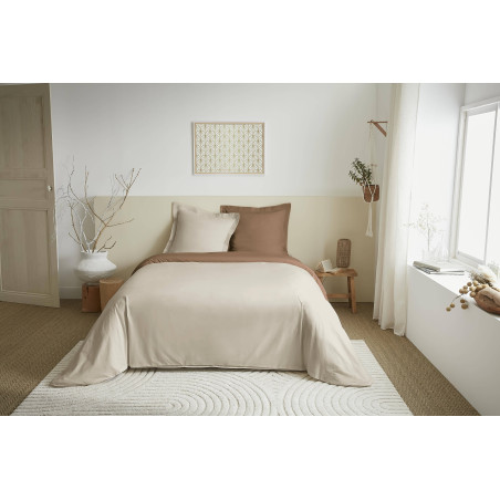 Parure de couette 3 Pièces réversible "Duo Premium" 240 x 220 cm Sable/Taupe