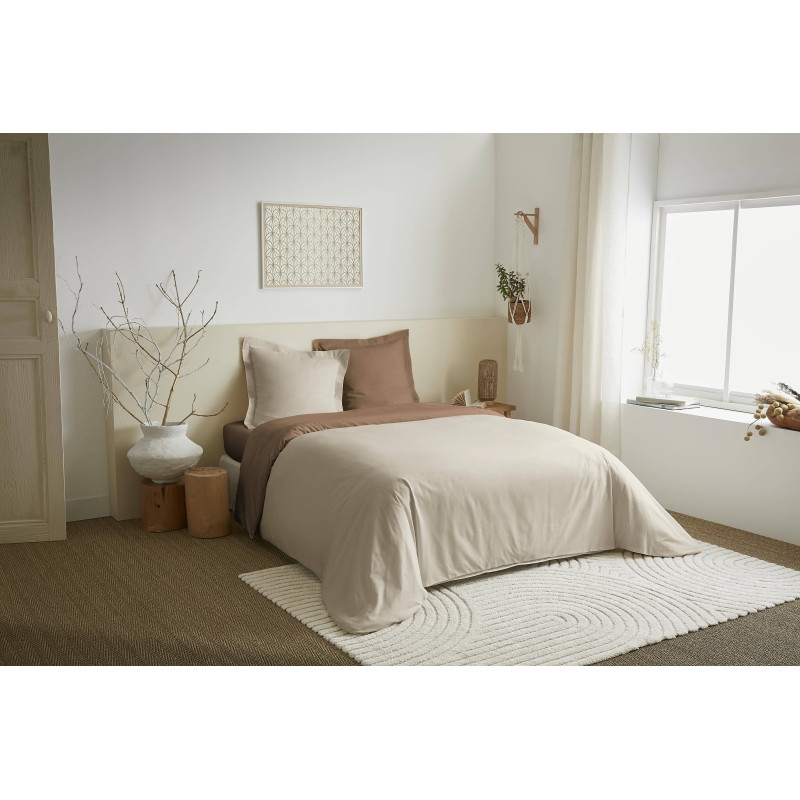Parure de couette 3 Pièces réversible "Duo Premium" 240 x 220 cm Sable/Taupe