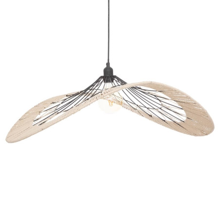 Suspension "Caly" diamètre 75 cm métal filaire noir et naturel Atmosphera
