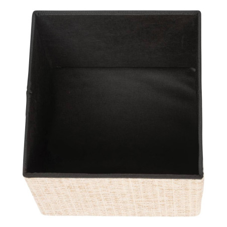 Pouf coffre pliable "Olma" polyester avec effet matière naturelle Atmosphera