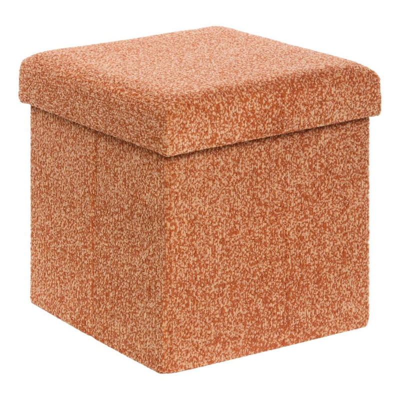 Pouf coffre pliable "Oxia" polyester avec effet matière naturelle Atmosphera