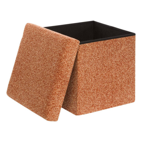 Pouf coffre pliable "Oxia" polyester avec effet matière naturelle Atmosphera