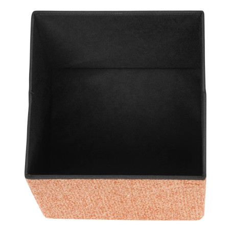 Pouf coffre pliable "Oxia" polyester avec effet matière naturelle Atmosphera