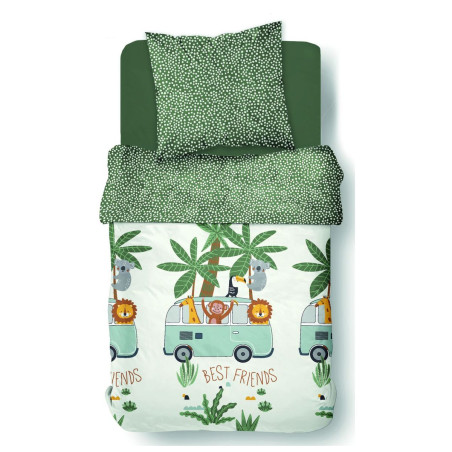 Parure de couette 140 x 200 "Koala" Réversible 100% Coton / 57 Fils/cm²