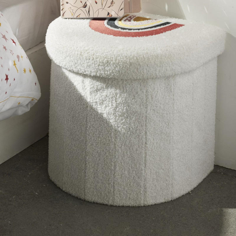 Pouf coffre pliable Arc en Ciel "La tête dans les Nuages" Kid Story