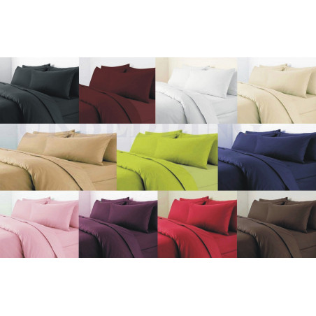Housse de couette 140 x 200 unie prune 100% Coton / 57 Fils/cm²