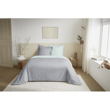 Parure de draps 4 Pièces "Duo Premium" lit 160 x 200 cm Nuage/Menthe