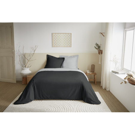Parure de draps 4 Pièces "Duo Premium" lit 160 x 200 cm Truffe/Nuage