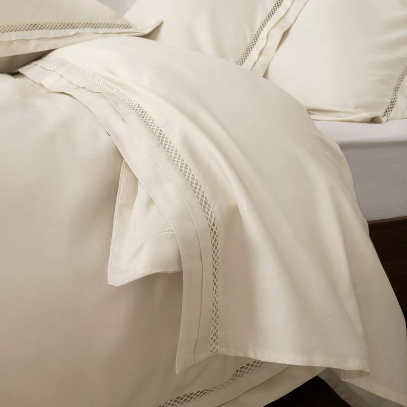 Drap plat "Autrefois" en satin de coton peigné 120 fils/cm² – Jour échelle – 240 x 300 ou 270 x 300 cm