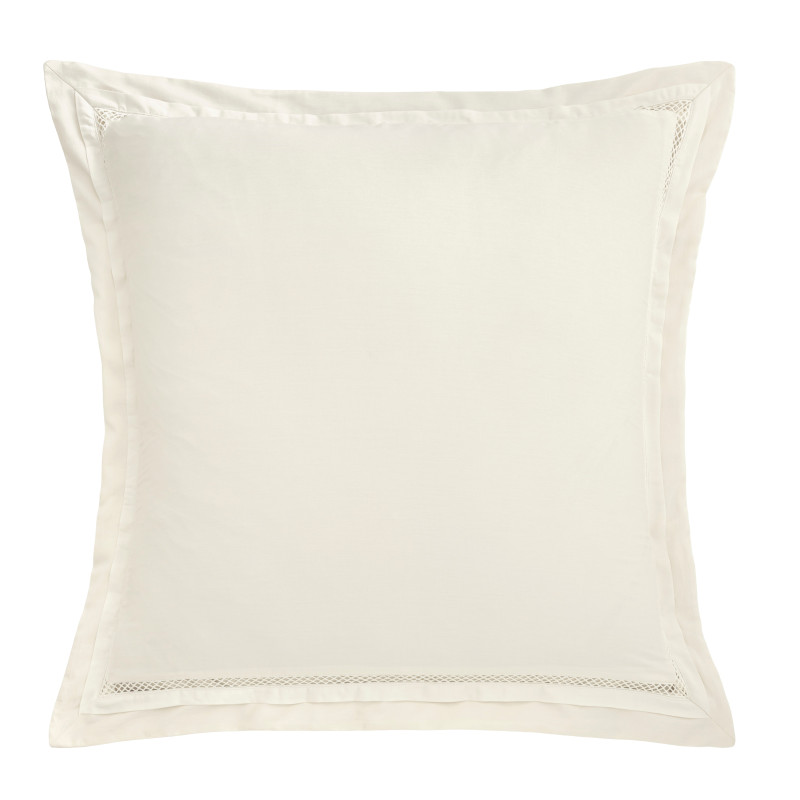 Taie d'oreiller "Autrefois" satin de coton peigné 120 fils/cm² – Jour échelle & volant – 65 x 65 ou 50 x 70 cm