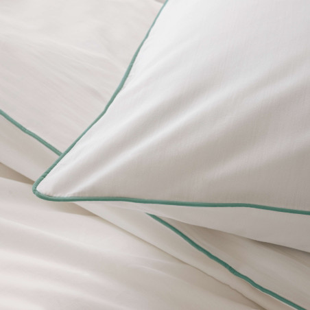 Parure de couette 3 pièces "Solstice" Percale de coton peigné 200 x 200 cm Finition Passepoil