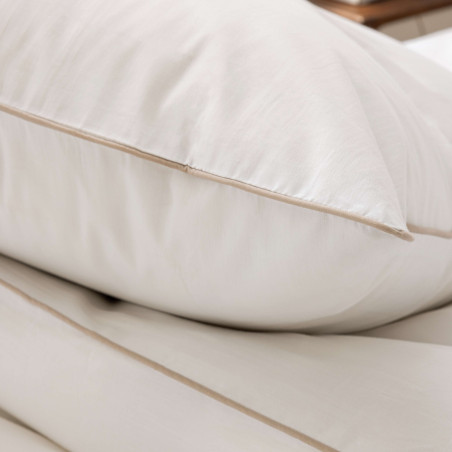 Parure de couette 3 pièces "Solstice" Percale de coton peigné 240 x 220 cm Finition Passepoil